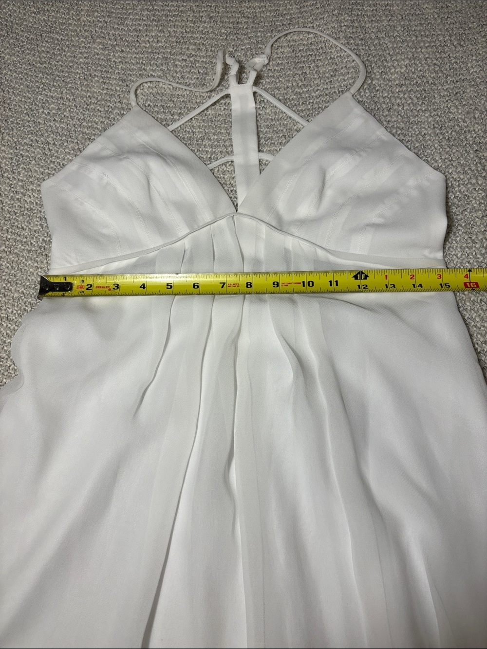 BCBGeneration White Strappy Back Cutout Chiffon High-Low Dress WO06Q555/DC1110 - Picture 6 of 13